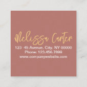 Moderne Typografie Beauty Make-up Artiest Lashes Vierkante Visitekaartje (Achterkant)