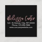 Moderne Typografie Beauty Make-up Artiest Lashes Vierkante Visitekaartje (Achterkant)