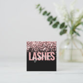 Moderne Typografie Beauty Make-up Artiest Lashes Vierkante Visitekaartje (Staand voorkant)