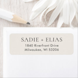 Moderne typografie Beige Elegant Retouradres Etiket