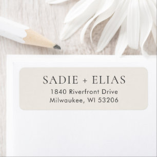 Moderne typografie Beige Elegant Retouradres Etiket