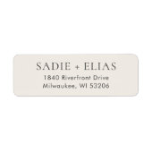 Moderne typografie Beige Elegant Retouradres Etiket (Voorkant)