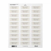 Moderne typografie Beige Elegant Retouradres Etiket (Full Sheet)