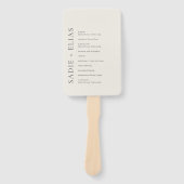 Moderne typografie Beige Elegant Trouwprogramma Handwaaier (Voorkant)