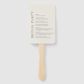Moderne typografie Beige Elegant Trouwprogramma Handwaaier (Achterkant)