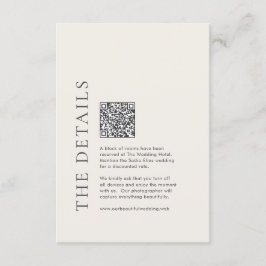 Moderne typografie Beige Elegante QR-code Trouwen Informatiekaartje