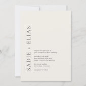 Moderne typografie Beige Elegante QR-code Trouwen Kaart (Voorkant)
