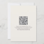Moderne typografie Beige Elegante QR-code Trouwen Kaart (Achterkant)