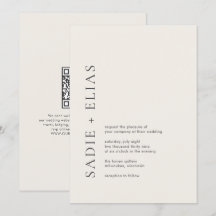 Moderne typografie Beige Elegante QR-code Trouwen
