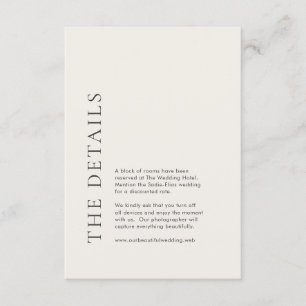 Moderne typografie Beige Elegante Trouw Informatiekaartje