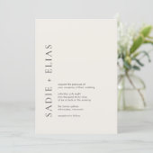 Moderne typografie Beige Elegante Trouw Kaart (Staand voorkant)