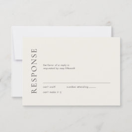Moderne typografie Beige Elegante Trouwdag RSVP Kaartje