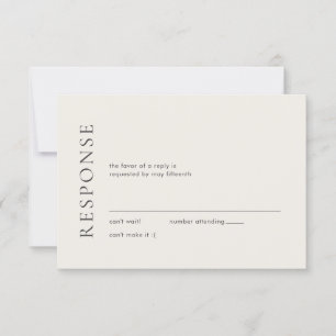 Moderne typografie Beige Elegante Trouwdag RSVP Kaartje