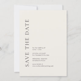 Moderne typografie Beige Elegante Trouwdag Save The Date