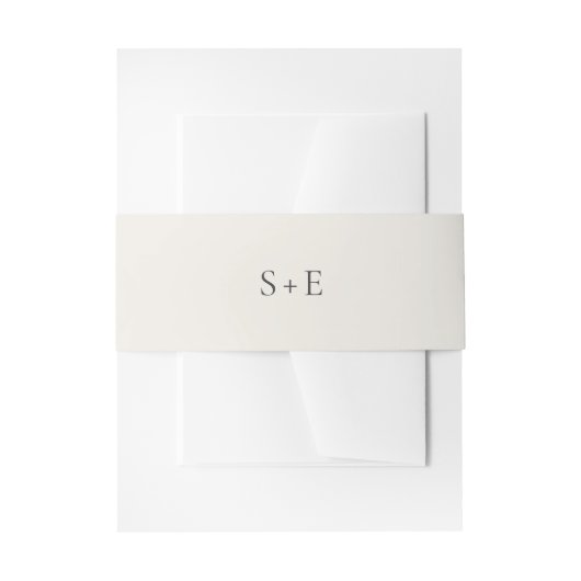 Moderne typografie Beige monogram Elegante trouw Uitnodigingen Wikkel (Voorkant Voorbeeld)