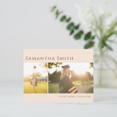 Moderne Typografie Beige Simple 2 Photo Afstuderen Uitnodiging Briefkaart (Staand voorkant)