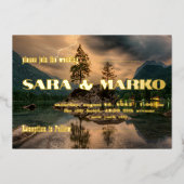 Moderne typografie | Bergen | Meer Folie Uitnodiging (Voorkant)