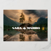 Moderne typografie | Bergen | Meer Folie Uitnodiging (Achterkant)