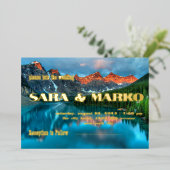 Moderne typografie | Bergen | Meer Folie Uitnodiging (Staand Voorkant)