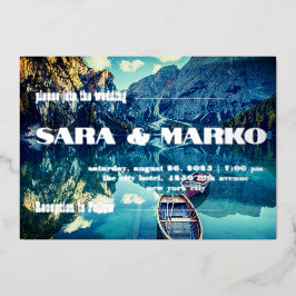 Moderne typografie | Bergen | Meer Folie Uitnodiging