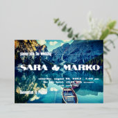 Moderne typografie | Bergen | Meer Folie Uitnodiging (Staand Voorkant)