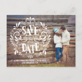 MODERNE TYPOGRAFIE | BESPAAR DE DATUM-BRIEFKAART AANKONDIGINGSKAART (Voorkant)