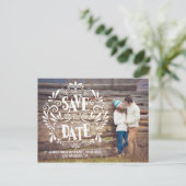 MODERNE TYPOGRAFIE | BESPAAR DE DATUM-BRIEFKAART AANKONDIGINGSKAART (Staand voorkant)