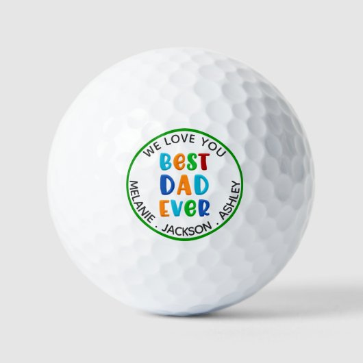 Moderne Typografie BEST DAD EVER Foto Gepersonalis Golfballen (Voorkant)