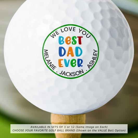 Moderne Typografie BEST DAD EVER Foto Gepersonalis Golfballen