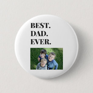 Moderne typografie Beste vader ooit Kinder foto Ronde Button 5,7 Cm