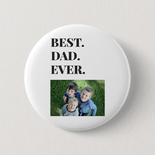 Moderne typografie Beste vader ooit Kinder foto Ronde Button 5,7 Cm (Voorkant)