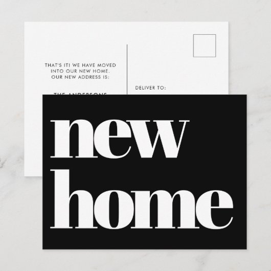 Moderne typografie Bewegende aankondiging Briefkaart (Voorkant / Achterkant)