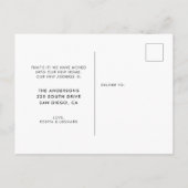 Moderne typografie Bewegende aankondiging Briefkaart (Achterkant)