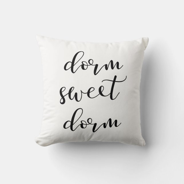 Moderne Typografie Black en White Dorm Sweet Dorm Kussen (Voorkant)