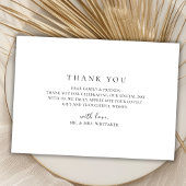 Moderne Typografie Black en White Photo Wedding Bedankkaart