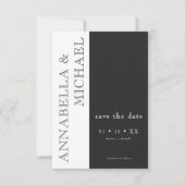 Moderne Typografie Black White Photo Wedding Save The Date (Voorkant)