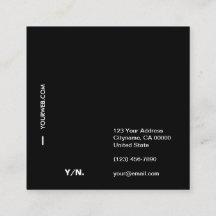 Moderne Typografie Black&White Square Visitekaartj