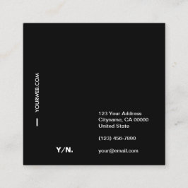 Moderne Typografie Black&White Square Visitekaartj Vierkante Visitekaartje