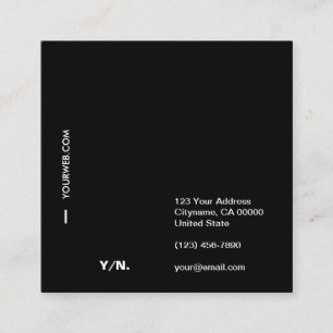 Moderne Typografie Black&White Square Visitekaartj Vierkante Visitekaartje