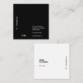Moderne Typografie Black&White Square Visitekaartj Vierkante Visitekaartje (Voorkant / Achterkant)