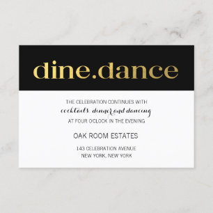 Moderne Typografie Black White Stripes   Ontvangst Kaart