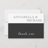 Moderne Typografie Black White Wedding Bedankkaart (Voorkant)