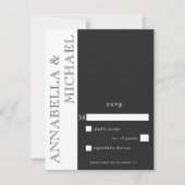 Moderne Typografie Black White Wedding RSVP Kaartje (Voorkant)