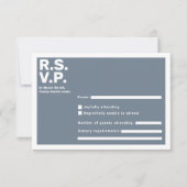 Moderne typografie Blauw Vet RSVP Huwelijk (Voorkant)