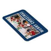 Moderne Typografie Blauwe Fotocollage Kerstmis Magneet (Rechterzijde)