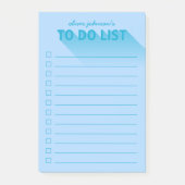 Moderne typografie blauwe takenlijst post-it® notes (Voorkant)