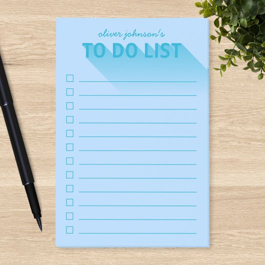 Moderne typografie blauwe takenlijst post-it® notes