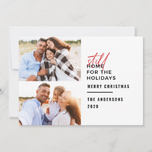 Moderne typografie blijft thuis voor de feestdagen feestdagenkaart