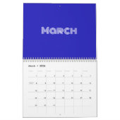 Moderne Typografie Blue Kalender (Mar 2026)