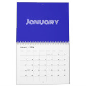 Moderne Typografie Blue Kalender (Jan 2026)